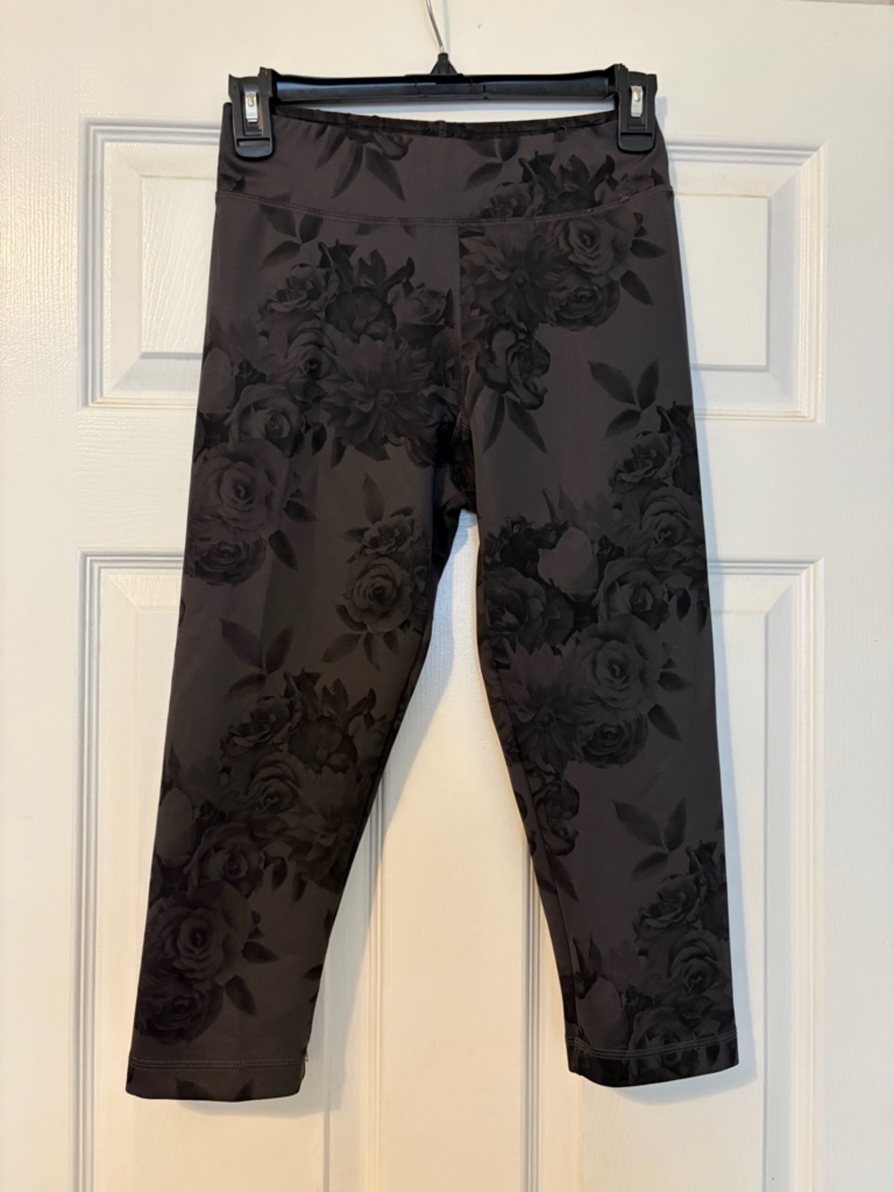 Adidas Black Floral Capri Leggings